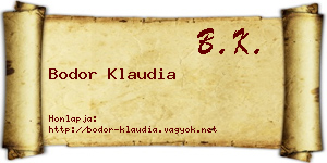 Bodor Klaudia névjegykártya